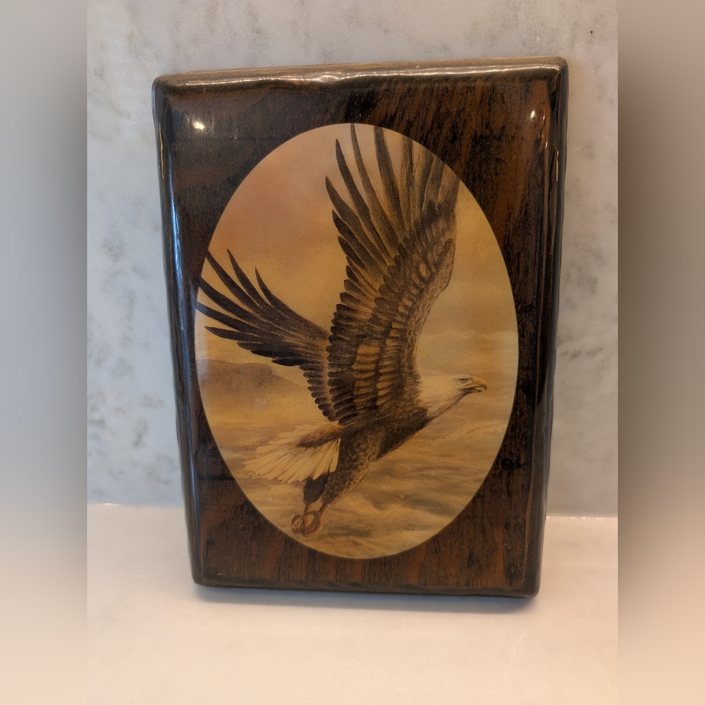 Soaring Eagle on Wood Plaque Wall Art